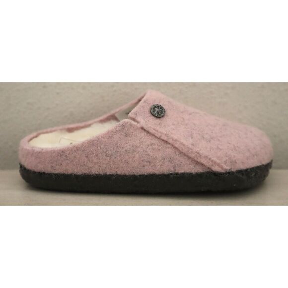Birkenstock Kids Girls Sz 9 Soft Pink Zermatt Rivet Shearling/Wool Clog Slippers - Picture 9 of 16
